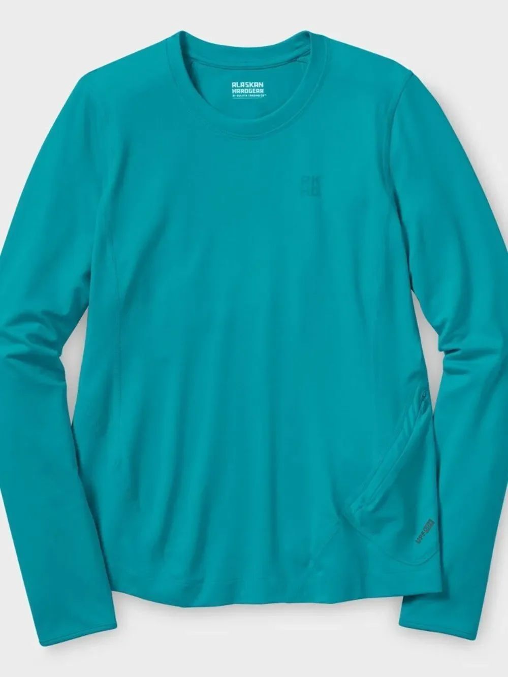 Duluth Trading Co AKHG SPF 50 Sun shirt long sleeve zip pocket Ocean Blue Large